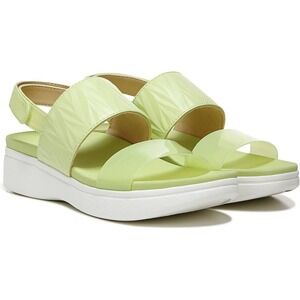 Vionic Sunrise Karleen Platform Sandal Leather Lime Green Slingback Sz 8 Chunky